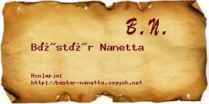 Bástár Nanetta névjegykártya